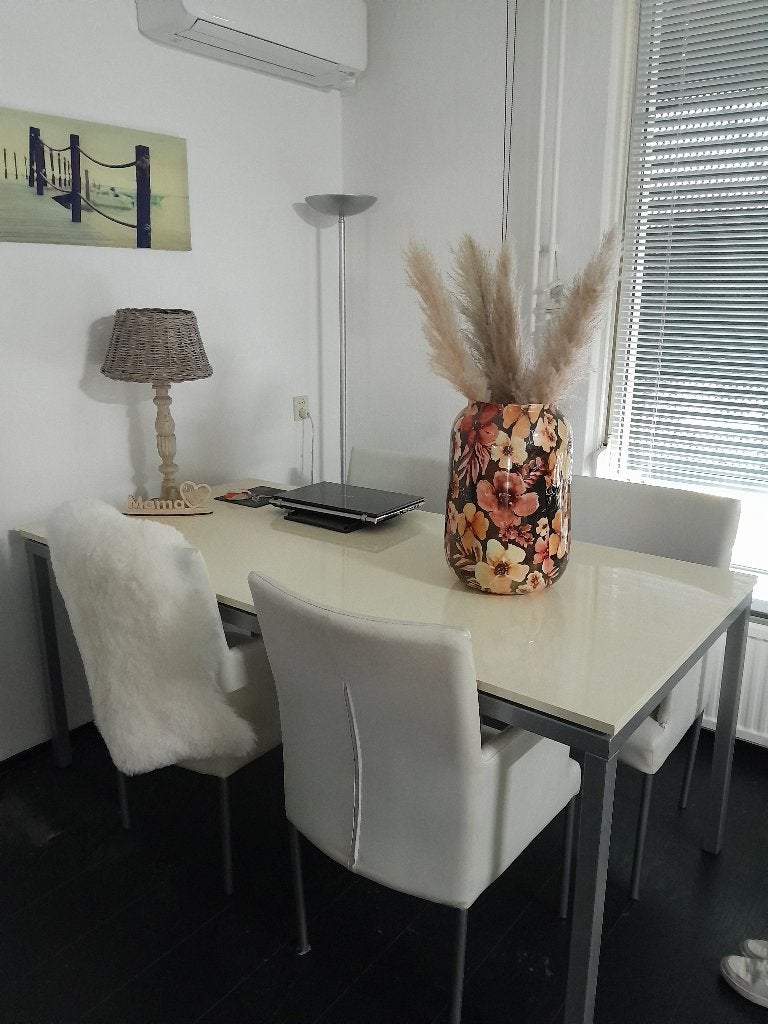 Eettafel met stoelen, Huis en Inrichting, Tafels | Eettafels, Ophalen, Overige materialen, Gebruikt, 50 tot 100 cm