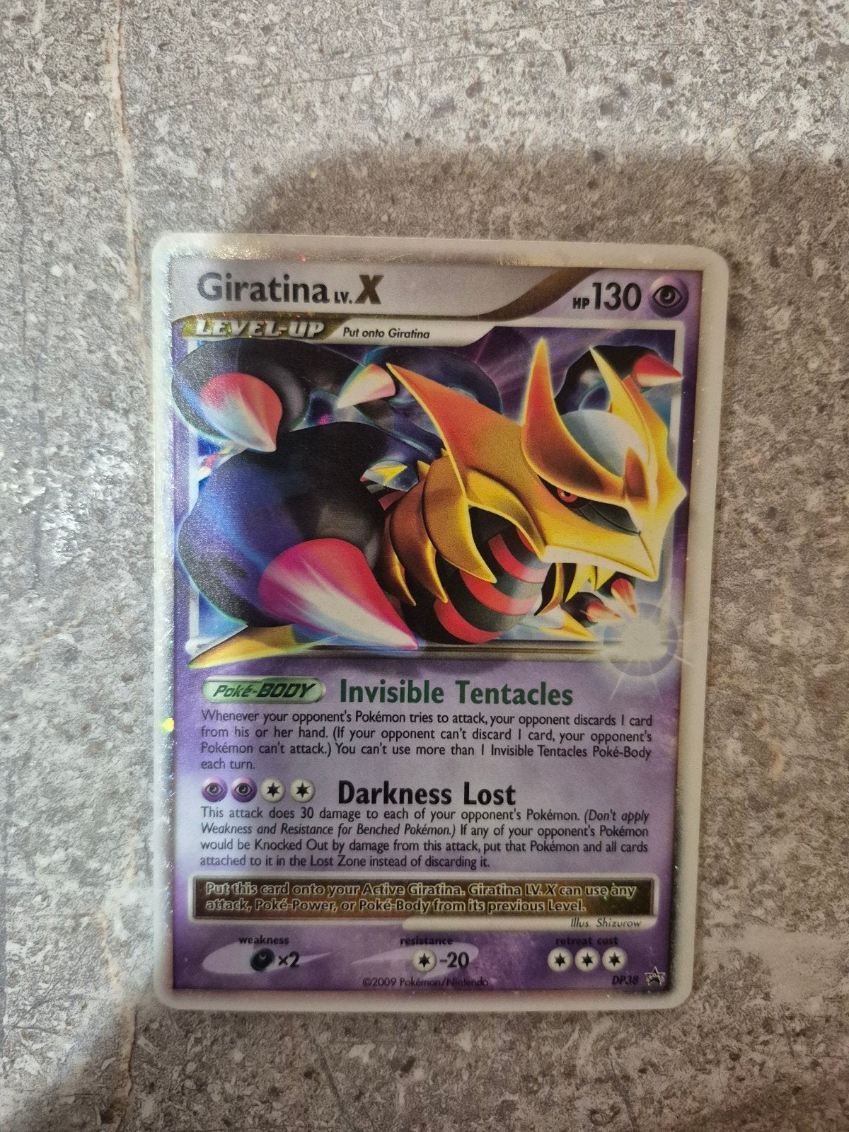 Giratina LV.X Pokémon Kaart - Platinum DP38 Promo, Ophalen of Verzenden, Gebruikt, Losse kaart