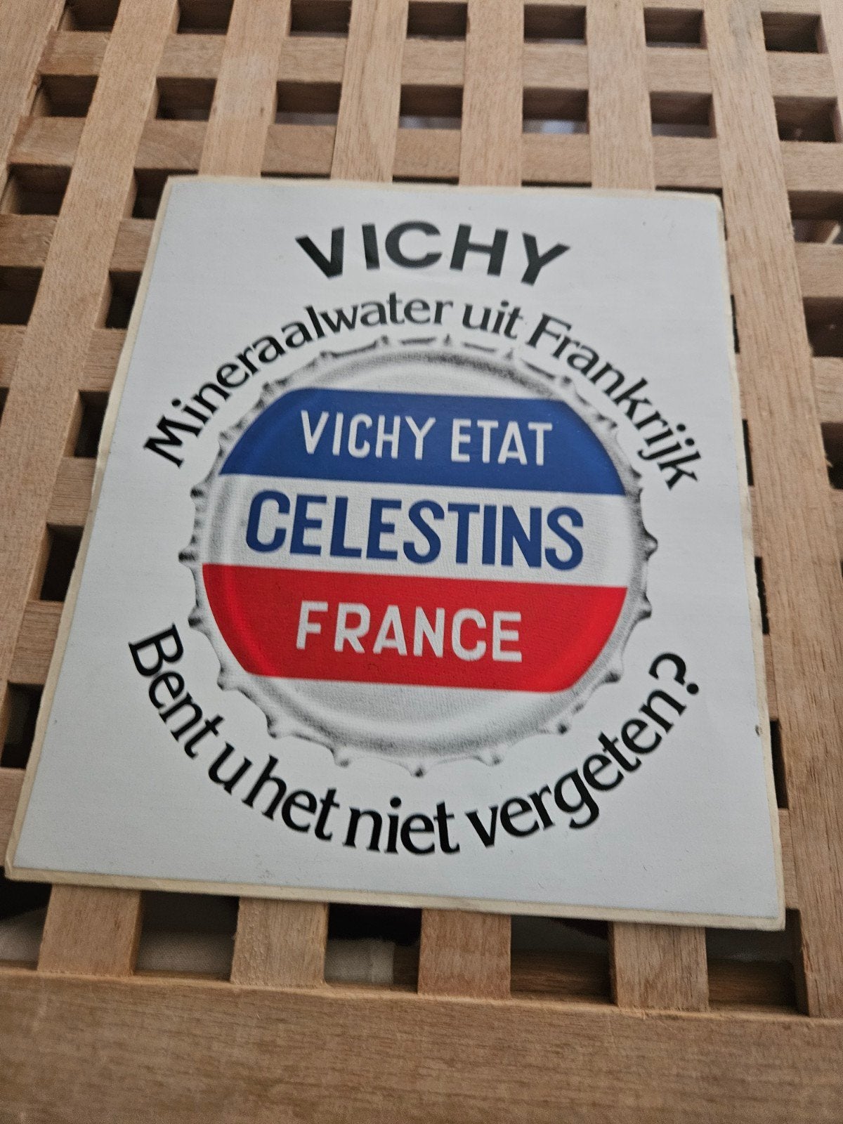 Vichy Mineraalwater Frankrijk sticker, Ophalen of Verzenden, Zo goed als nieuw
