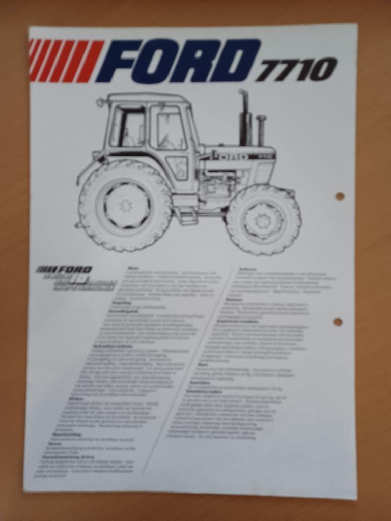 Folder Ford 7710 tractor, Verzenden, Gelezen, Tractor en Landbouw