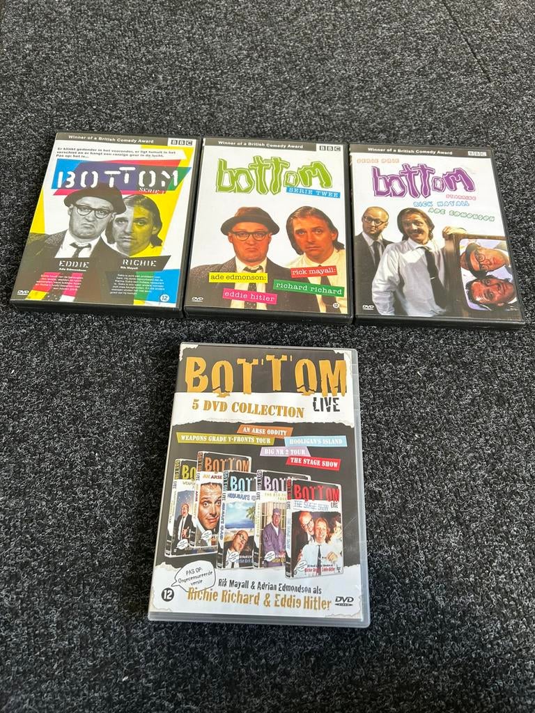 Bottom serie 1,2,3 + 5 dvd box theatershow op dvd, Cd's en Dvd's, Dvd's | Tv en Series, Vanaf 12 jaar, Ophalen of Verzenden, Gebruikt