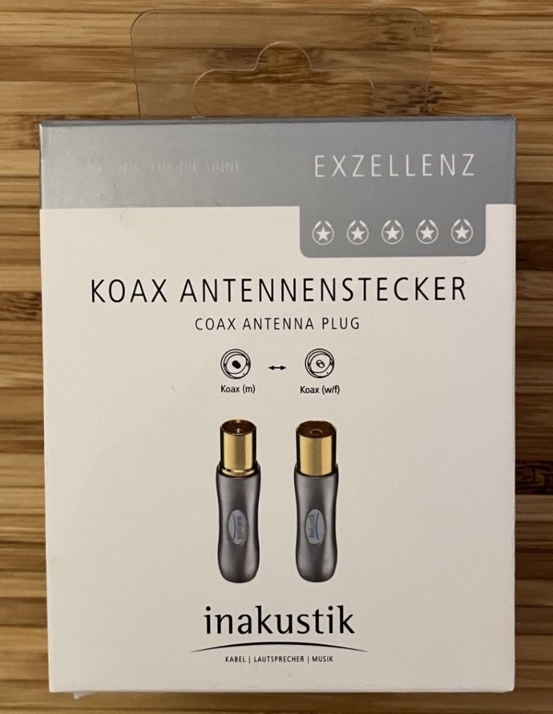 Inakustik antenne pluggen exzellenz serie coax en f-plug, Ophalen of Verzenden, Nieuw, Minder dan 2 meter, Coaxiale kabel