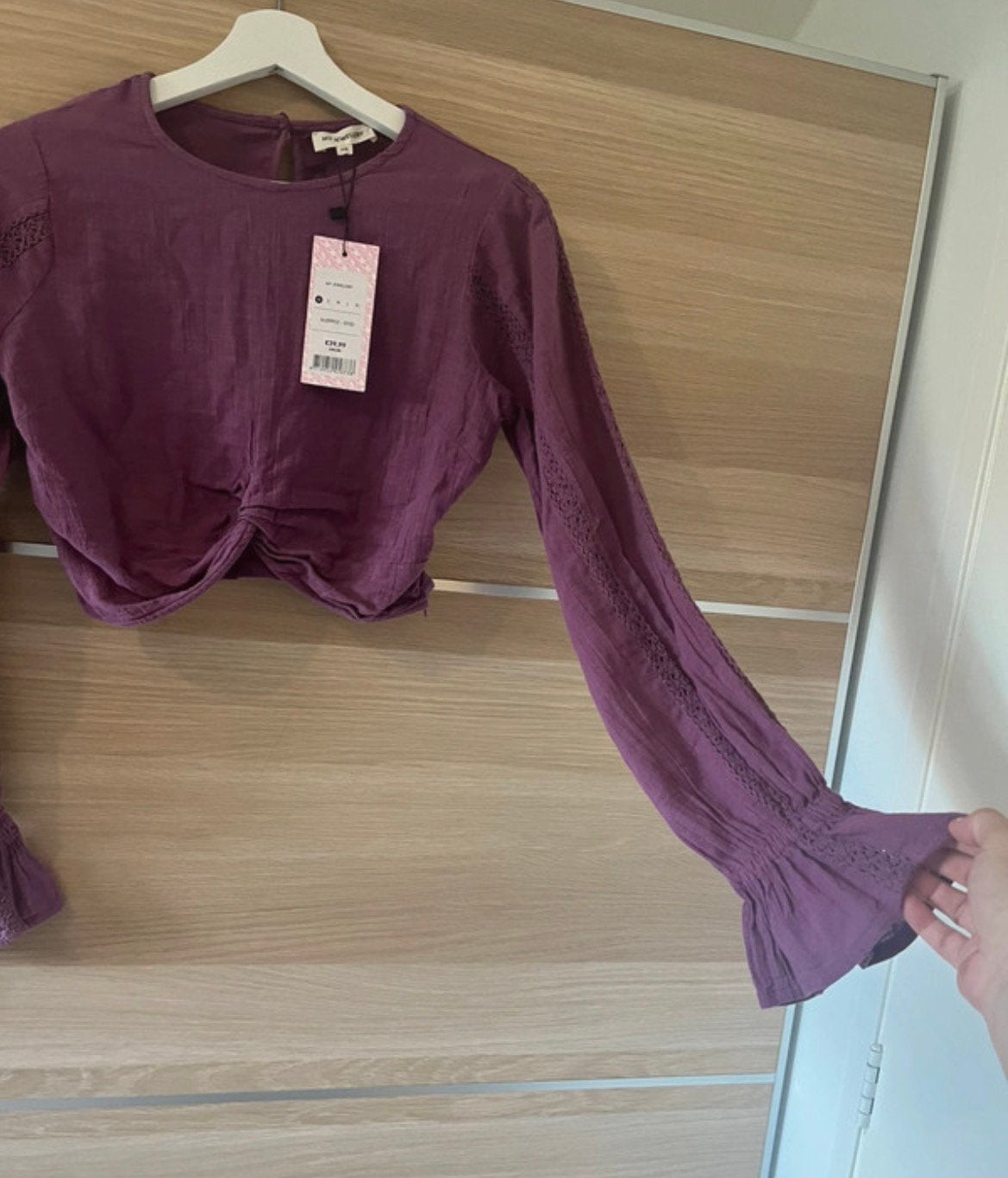 Vintage style blouse My Jewellery maat 36, Paars, Nieuw, Ophalen of Verzenden, Lange mouw