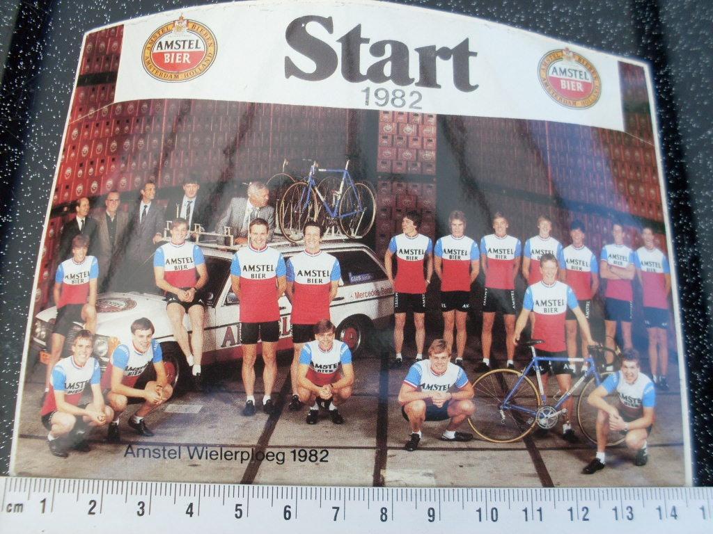 sticker amstel bier wielerploeg 1982 wielrennen cycling, Verzenden, Zo goed als nieuw, Sport