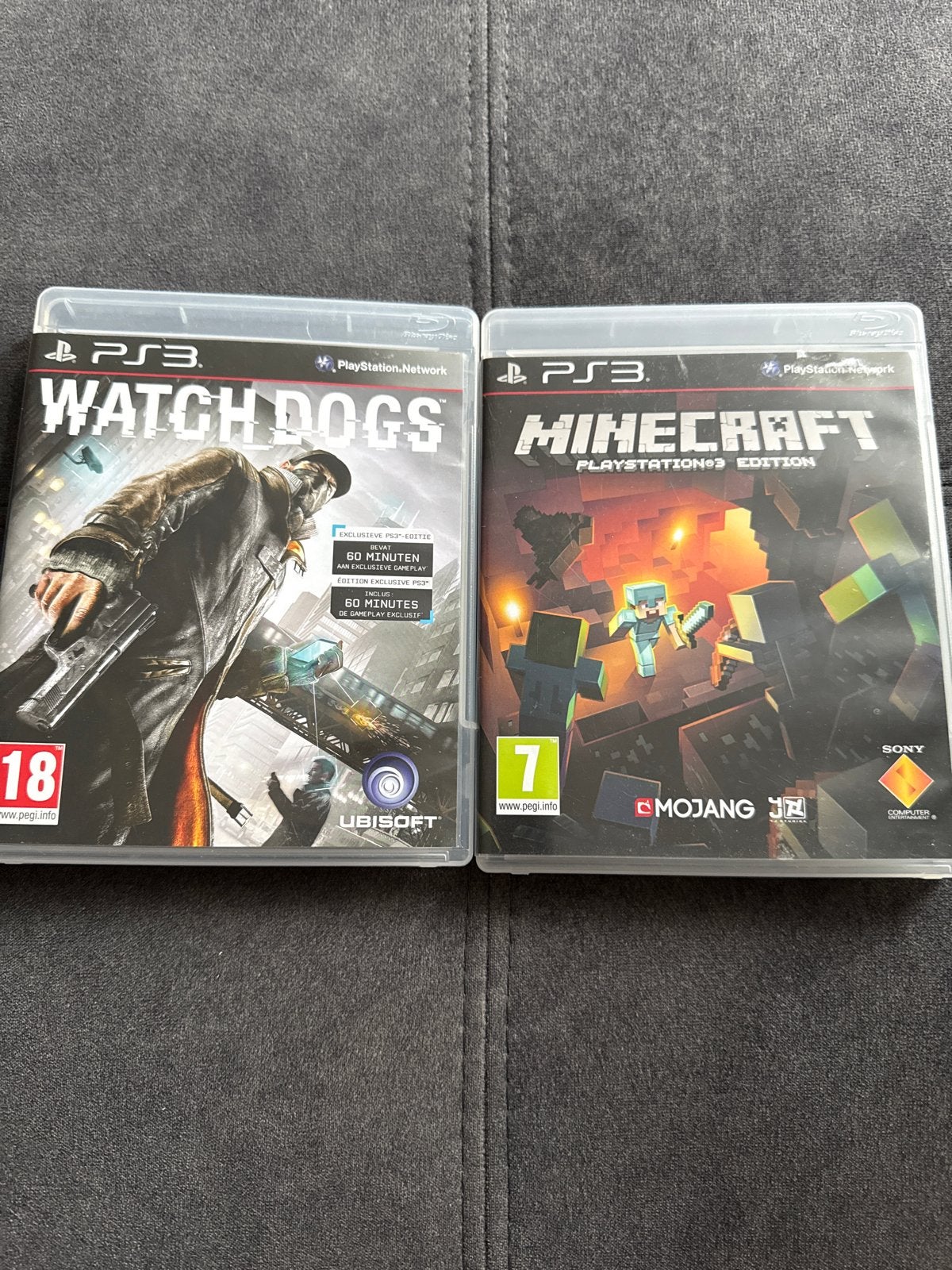 Watch Dogs & Minecraft PS3 Games - Zo goed als nieuw, Online, 1 speler, Zo goed als nieuw, Vanaf 7 jaar