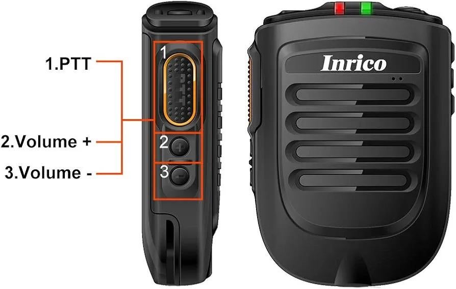 Inrico B01 Bluetooth Spreeksleutel  PTT Knop, Zello, Ophalen of Verzenden, Nieuw, Toebehoren, Met broekklem