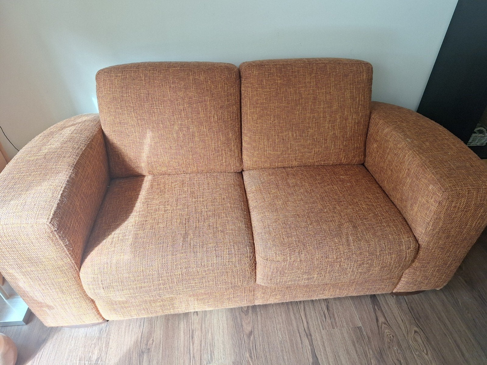 tweezitsbank, oranje, Ophalen, Gebruikt, 150 tot 200 cm, Tweepersoons