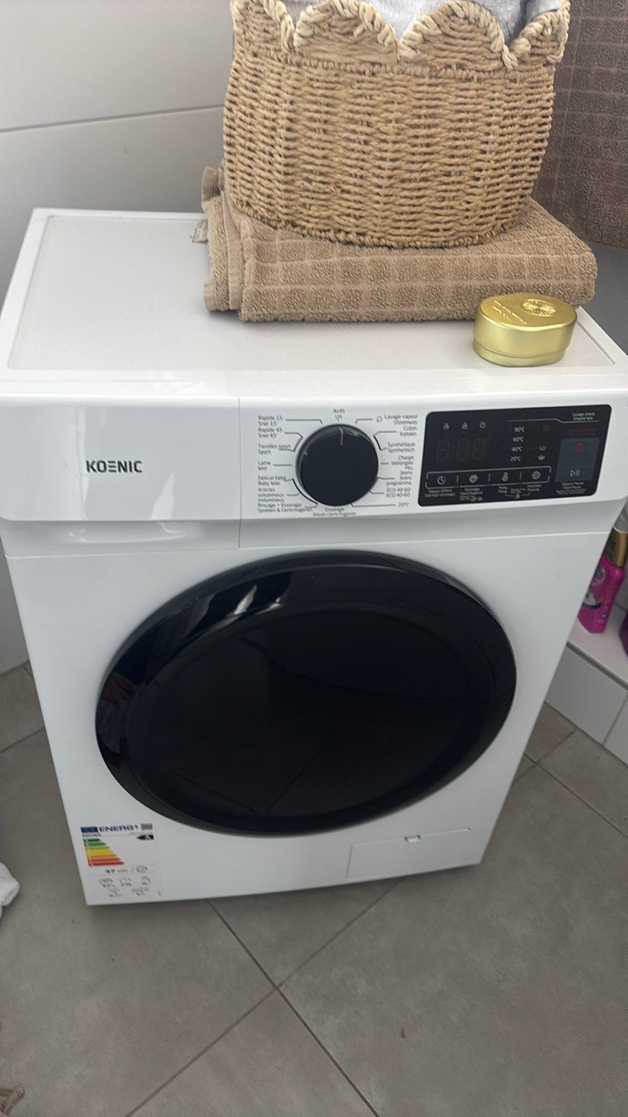 Koenic Wasmachine - Zo goed als nieuw, Witgoed en Apparatuur, Wasmachines, Ophalen, Zo goed als nieuw, 85 tot 90 cm, 1200 tot 1600 toeren