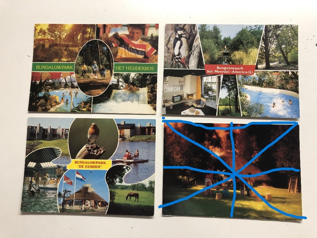 Set van drie ansichtkaarten van Center Parcs, Ophalen of Verzenden, 1980 tot heden, Gelopen, Overige thema's