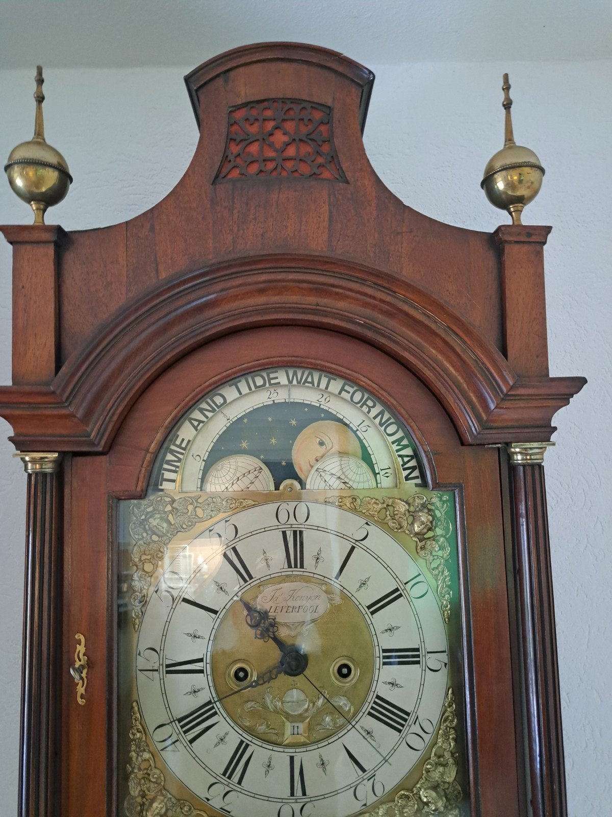 Grandfather London topklok met centrale secondewijzer, Antiek en Kunst, Ophalen