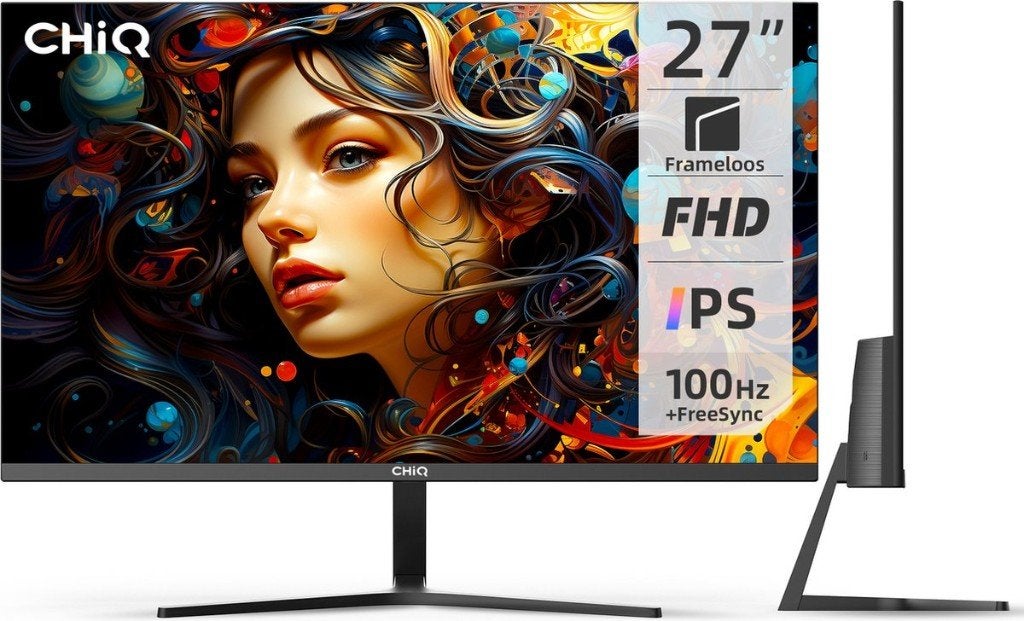 CHiQ 27F650R - 27 Inch Monitor - FHD IPS 100 Hz - FreeSync, DisplayPort, CHiQ, Nieuw, Full HD