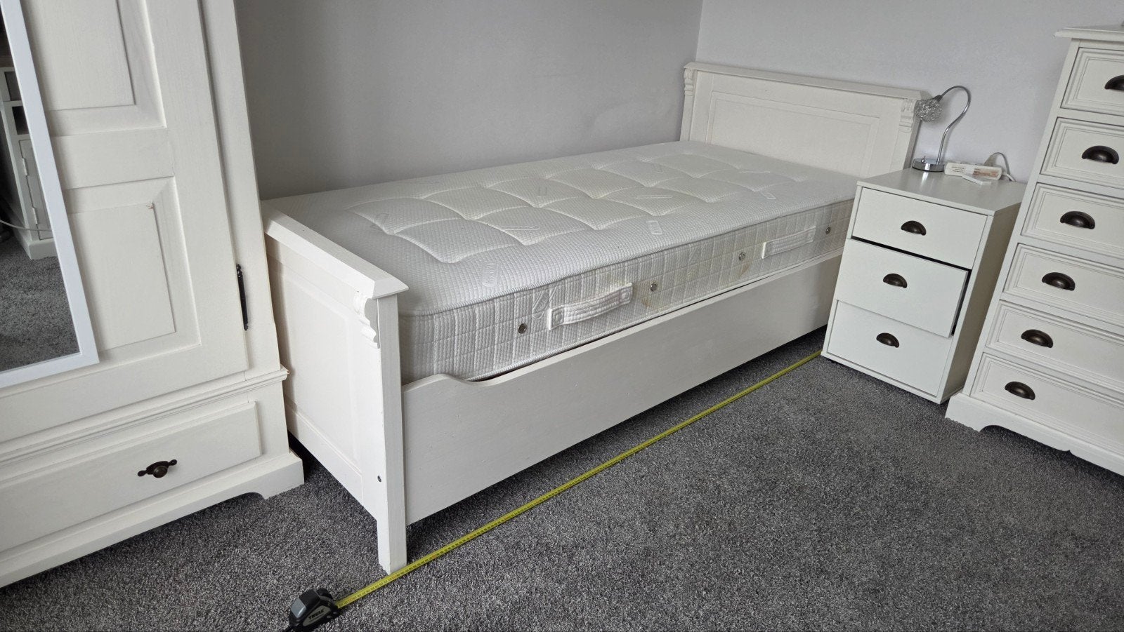 Eenpersoonsbed 90x200 cm met lattenbodem en matras, Huis en Inrichting, Ophalen, Gebruikt, 90 cm, Eenpersoons