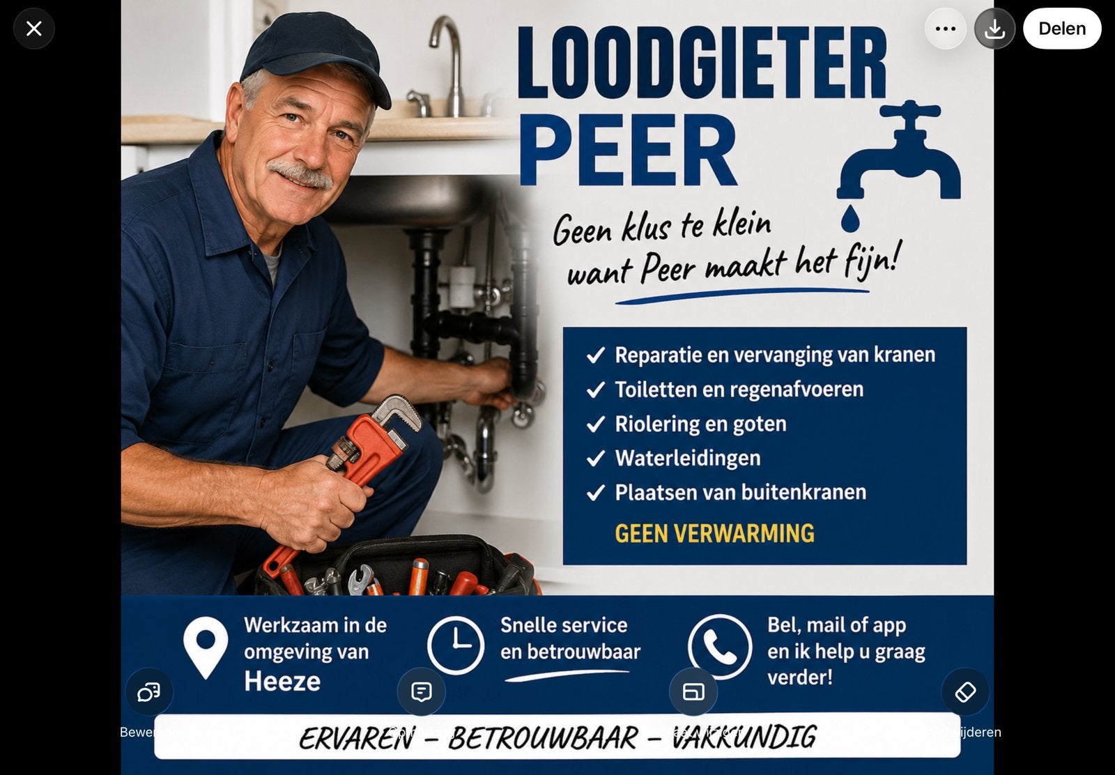 Loodgieter Peer, Onderhoud