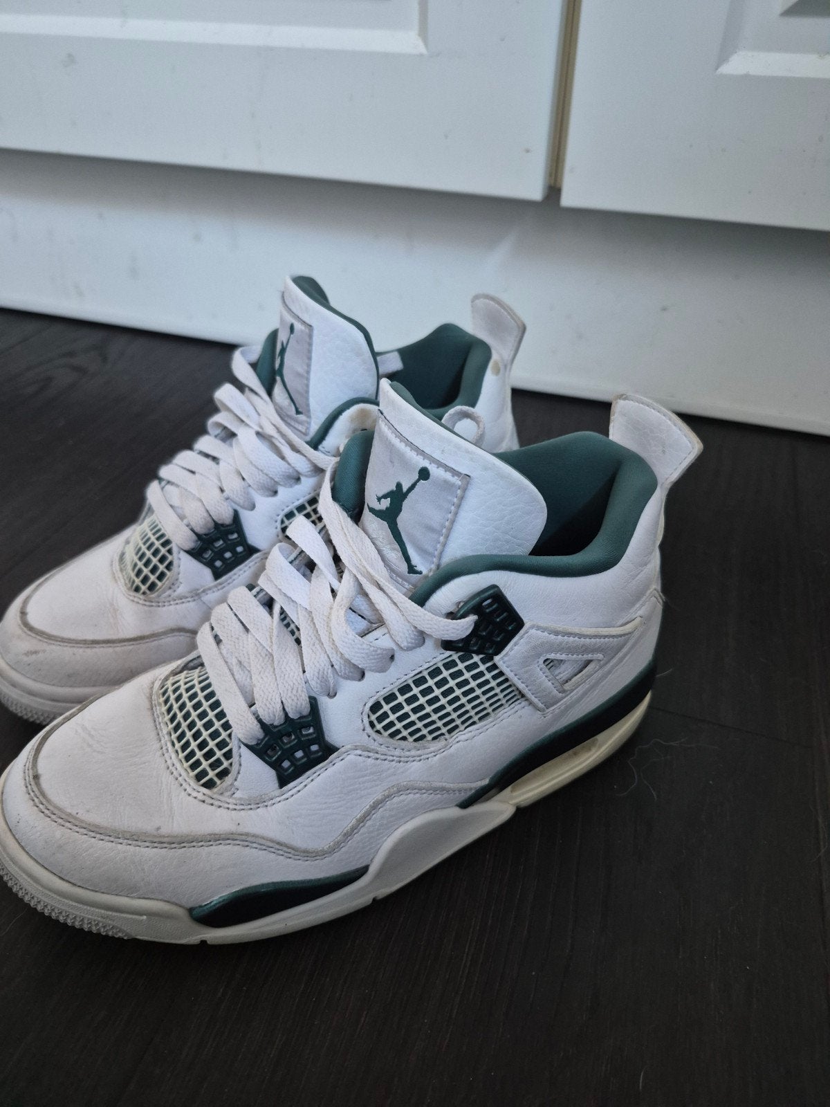 Jordan 4s - Maat 37.5 Groen, Kleding | Heren, Verzenden, Wit, Gedragen, Jordan