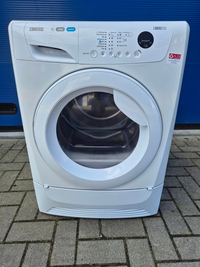 Zanussi Lindo 300 XXL Condensdroger 8kg, Witgoed en Apparatuur, Wasdrogers, Ophalen, 8 tot 10 kg, Zo goed als nieuw, 85 tot 90 cm