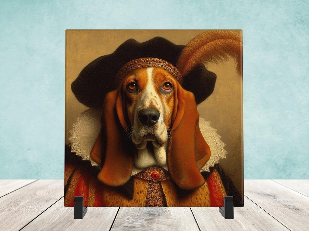 Barok Stijl - Basset Hound tegel, Verzenden, Nieuw