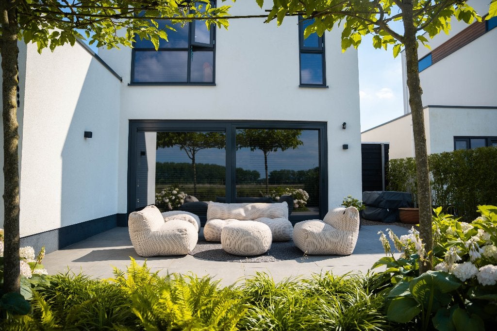 Tuinset loungeset all weather beige outdoor high end korting, Tuin en Terras, Tuinsets en Loungesets, Ophalen, Overige materialen