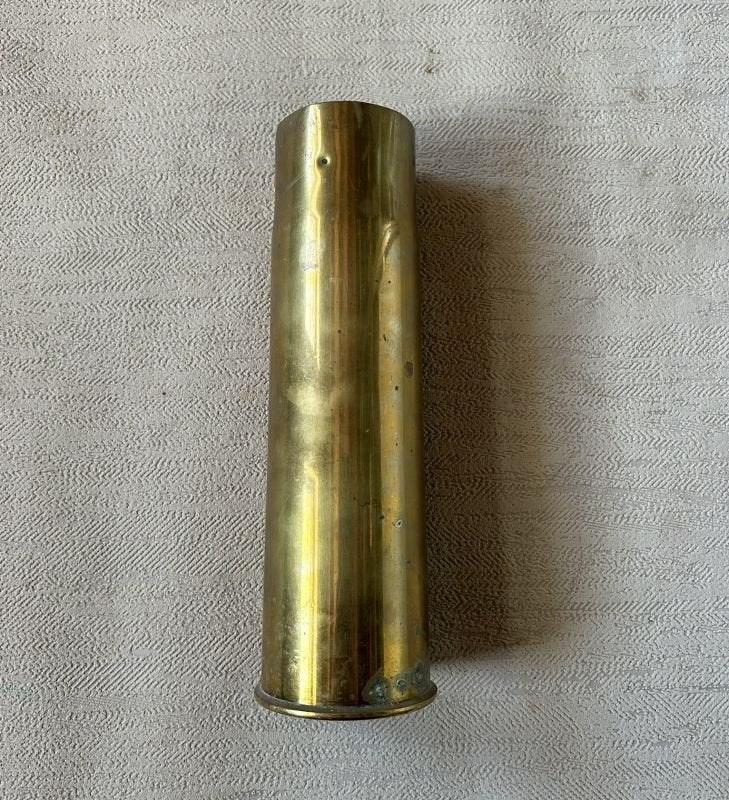 wo1 - 5,7cm Belgische Nordenfelt huls - LEEG, Verzamelen, Militaria | Algemeen, Ophalen of Verzenden, Landmacht, Overige gebieden