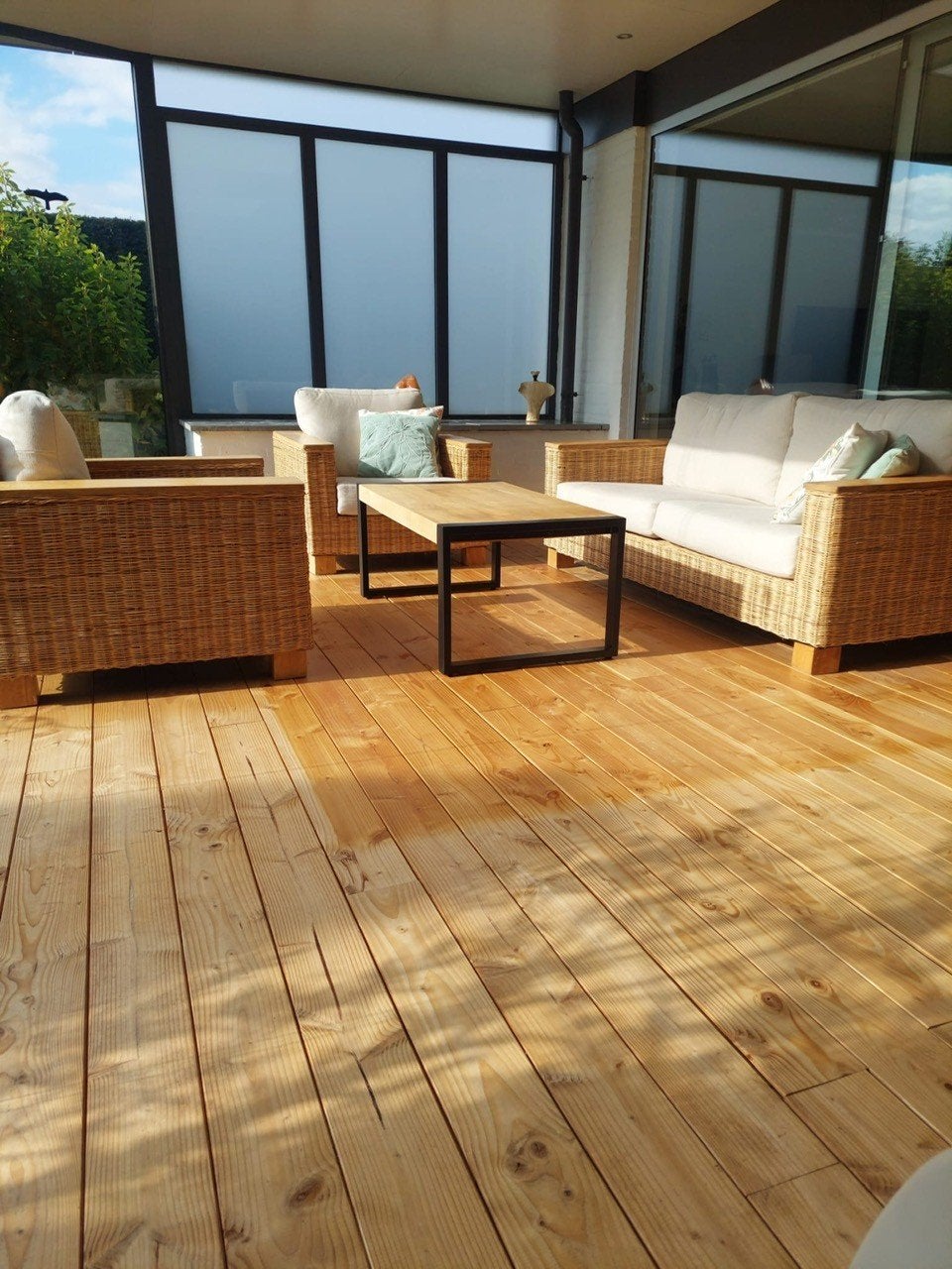 Tuinset: een bank en twee losse stoelen, Tuin en Terras, Ophalen, Gebruikt