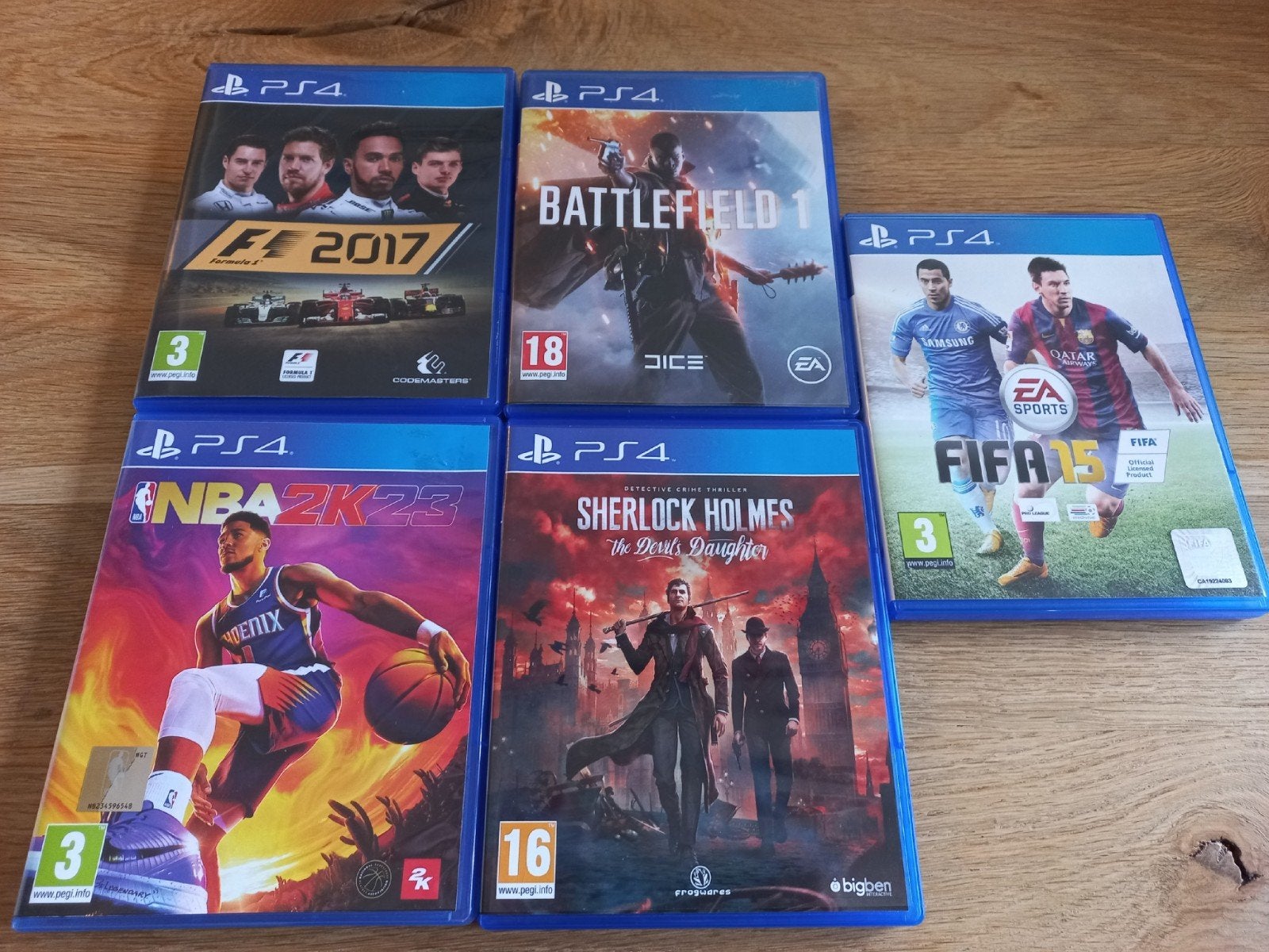 5 playstation 4 games Sherlock Holmes,NBA2K enz, Ophalen of Verzenden, Zo goed als nieuw, Sport, 3 spelers of meer