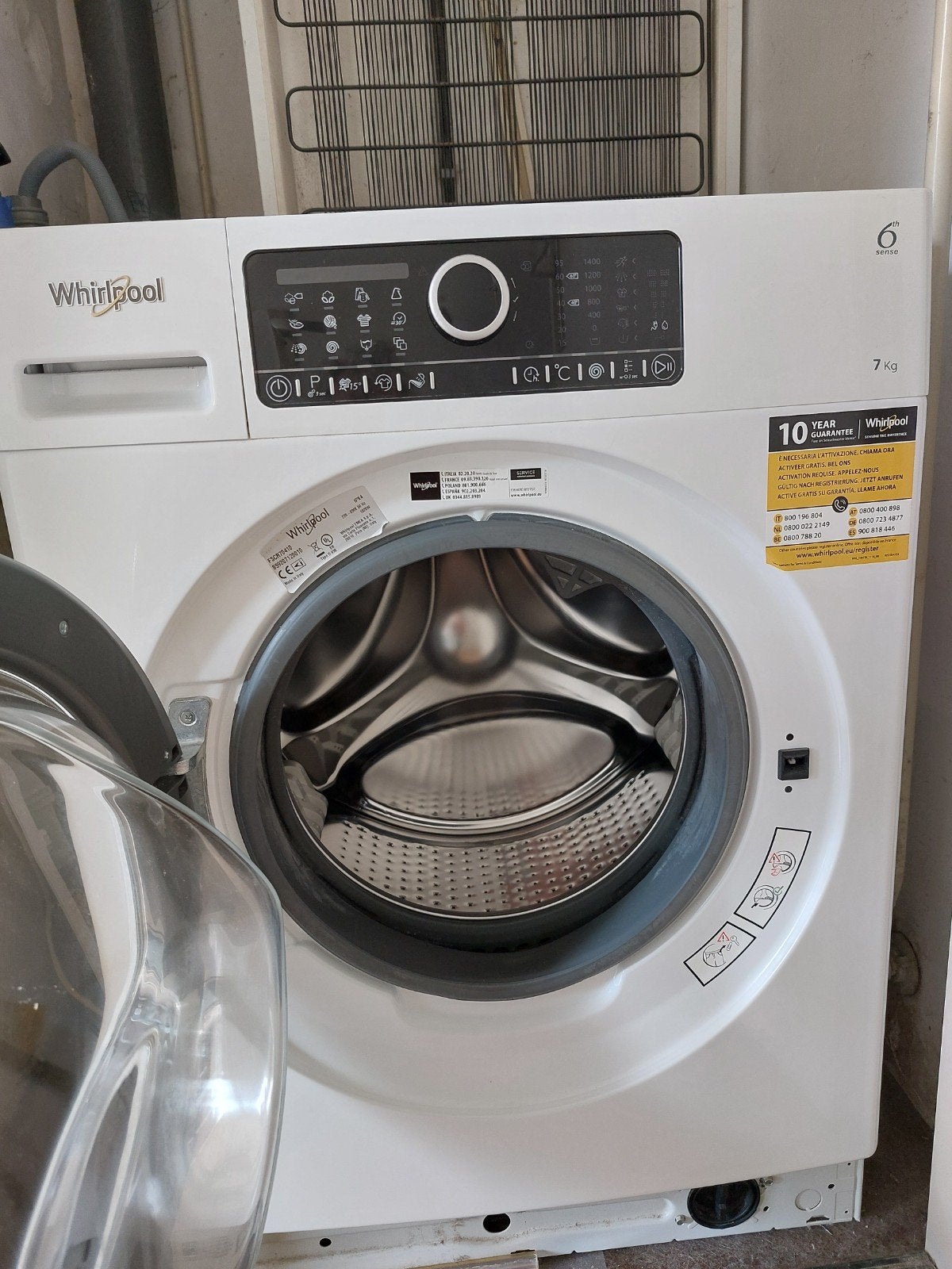Whirlpool FSCR70410 "6th Sense" Wasmachine - 7kg, Ophalen, 6 tot 8 kg, Voorlader, 85 tot 90 cm