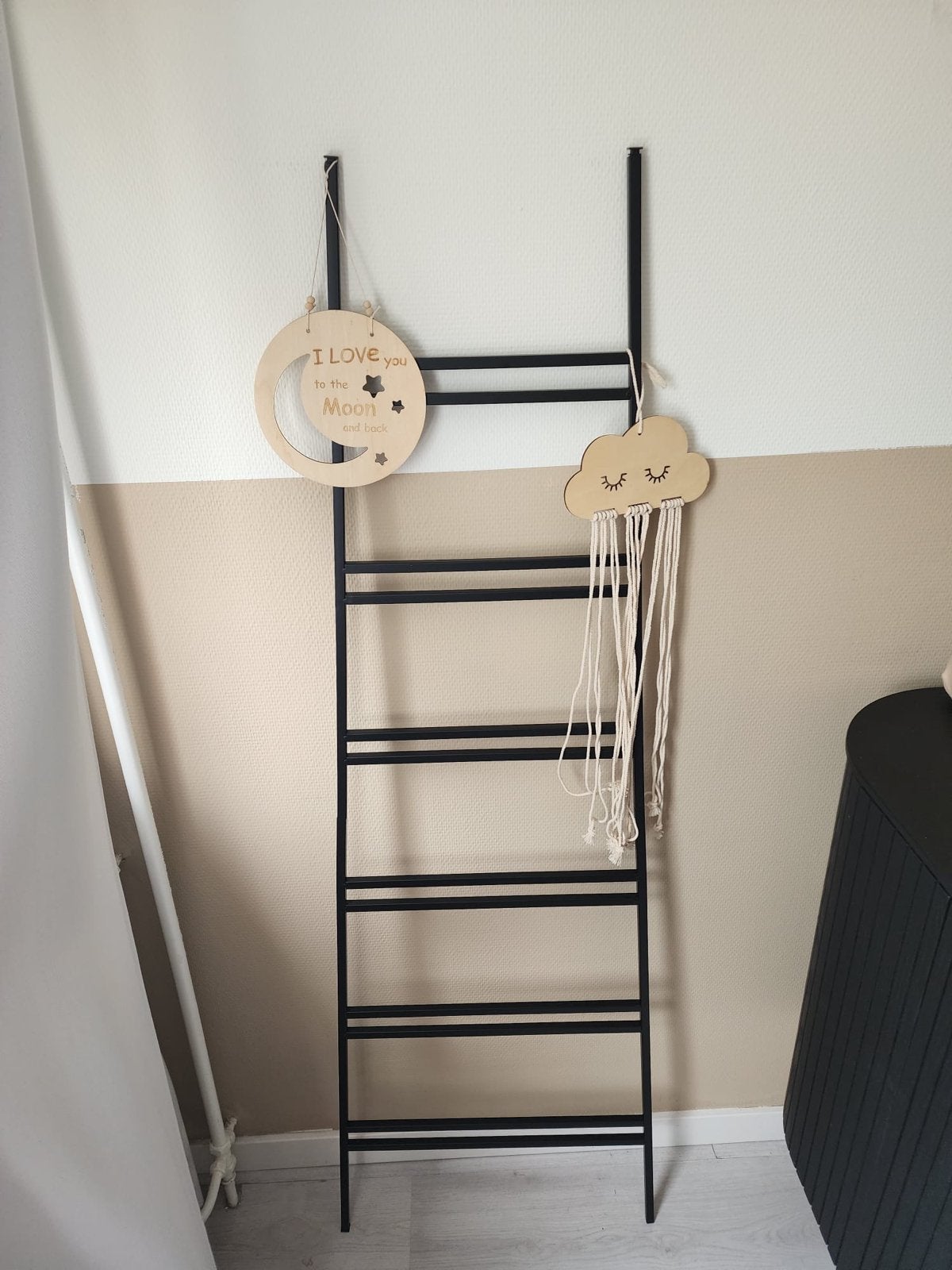 Zwarte decoratie ladder, Ophalen, Zo goed als nieuw, Zwart, Modern