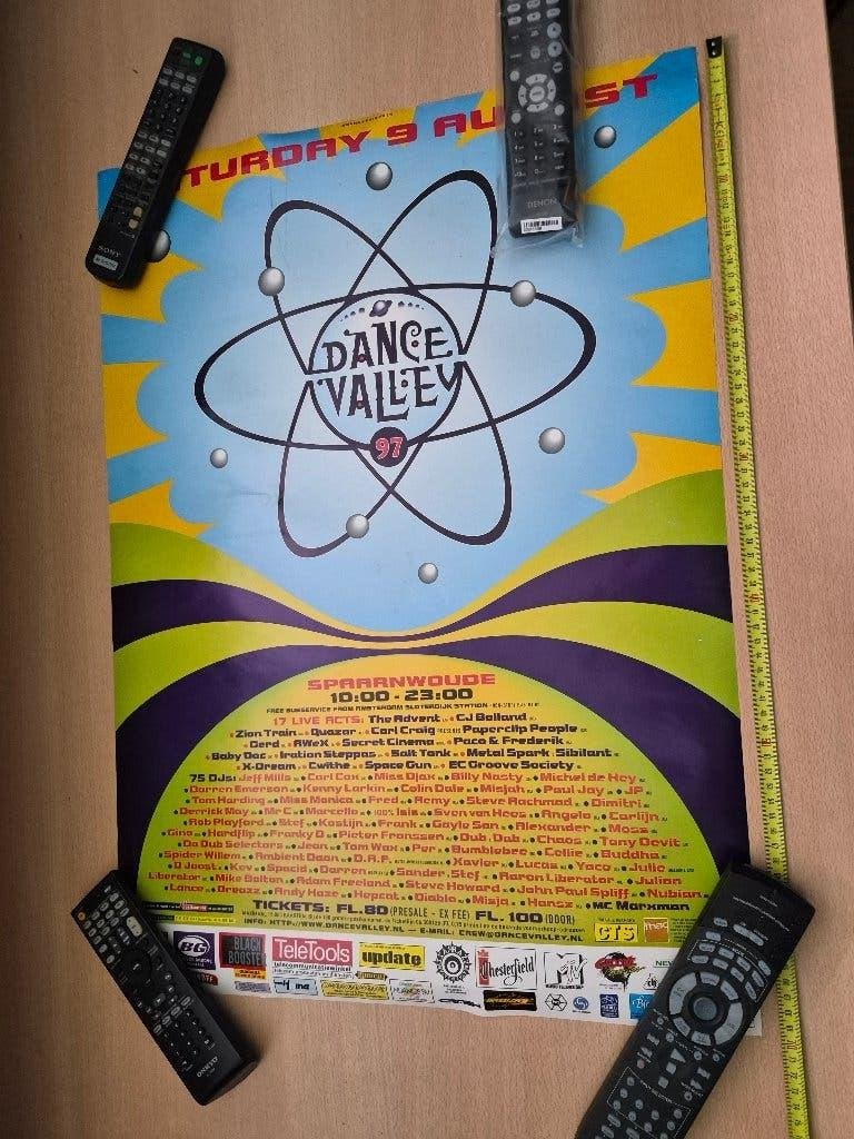 Dance Valley '97 Poster - Origineel Festival Poster, Ophalen of Verzenden, A1 t/m A3, Overige onderwerpen, Rechthoekig Staand