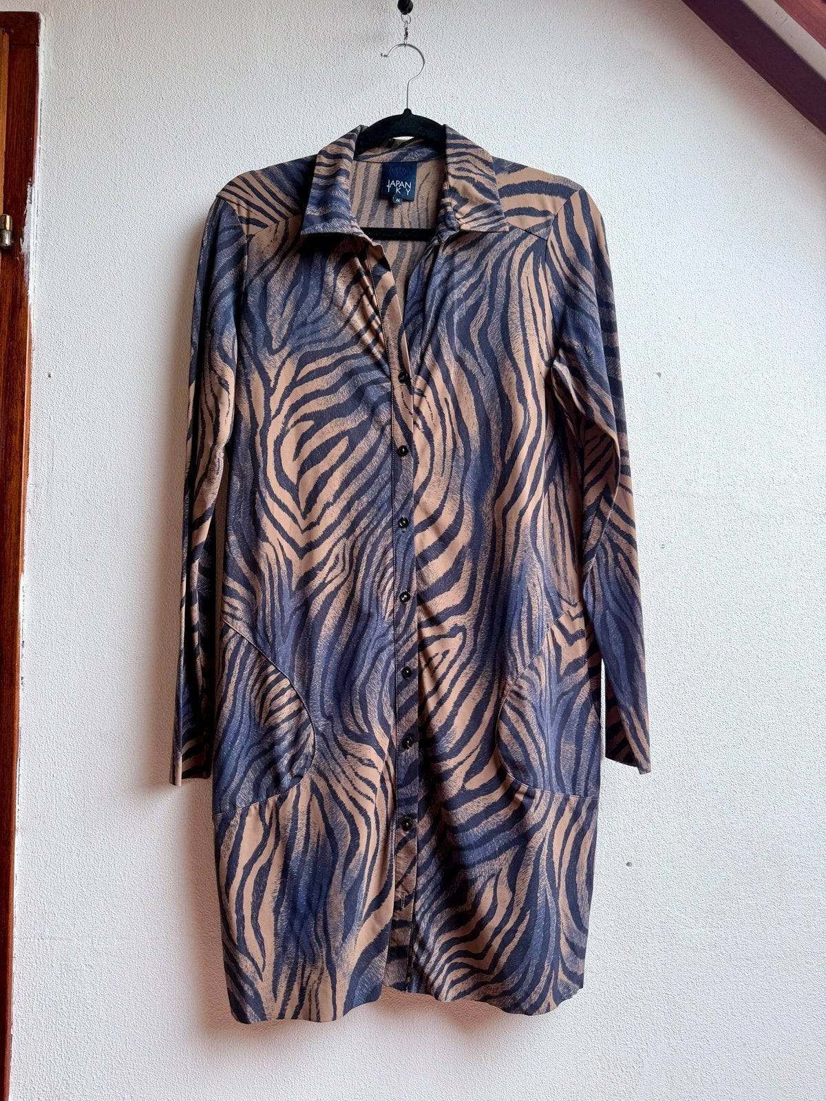 Japan TKY Travelstof Jurk Zebraprint Maat M Z.G.A.N., Kleding | Dames, Maat 38/40 (M), Meerkleurig, Ophalen of Verzenden, Zo goed als nieuw
