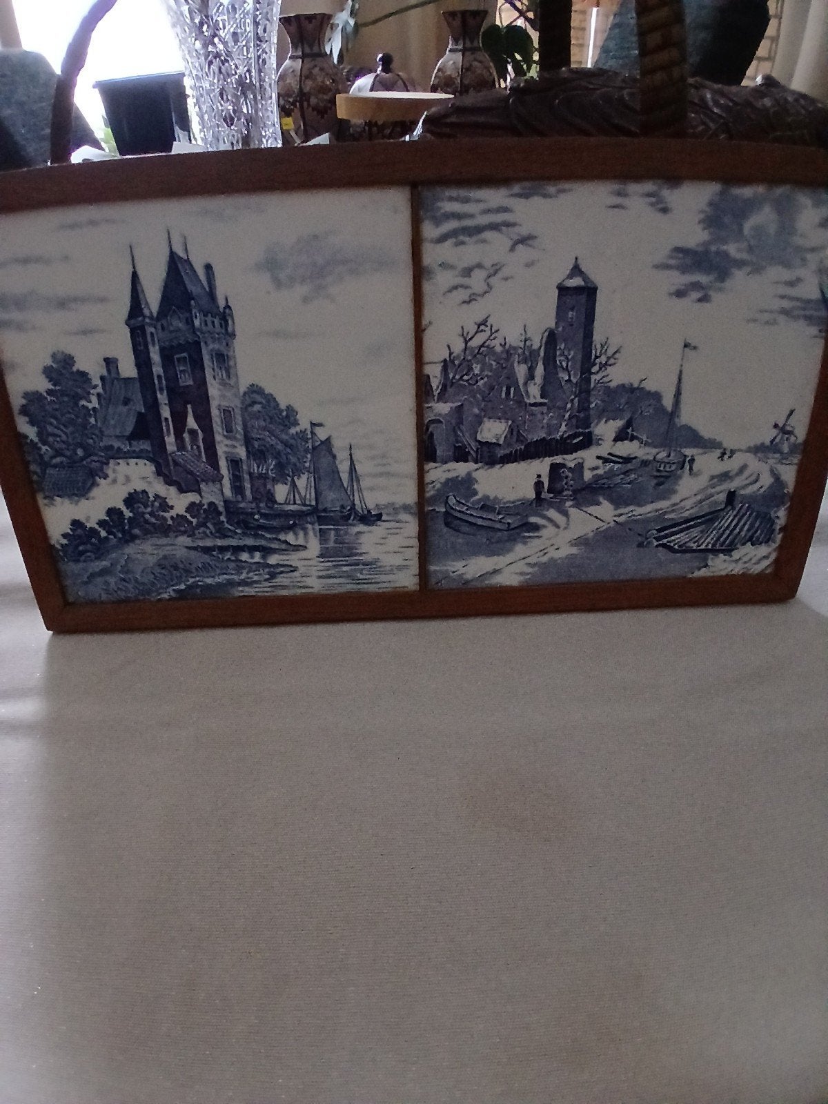 Delfts Blauw Tegeltableau met Hollandse Scènes, Ophalen of Verzenden