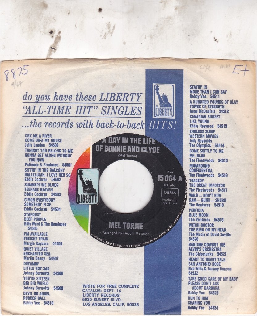 Mel Torme ( 1968 ), Ophalen of Verzenden, Zo goed als nieuw, 7 inch, Pop