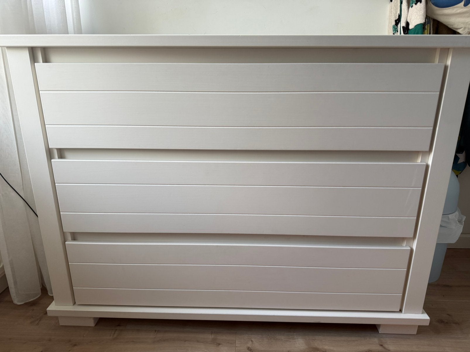 Kidsmill commode met 3 lades, hout, wit, Ophalen, 50 tot 70 cm, Voetruimte, 100 cm of meer