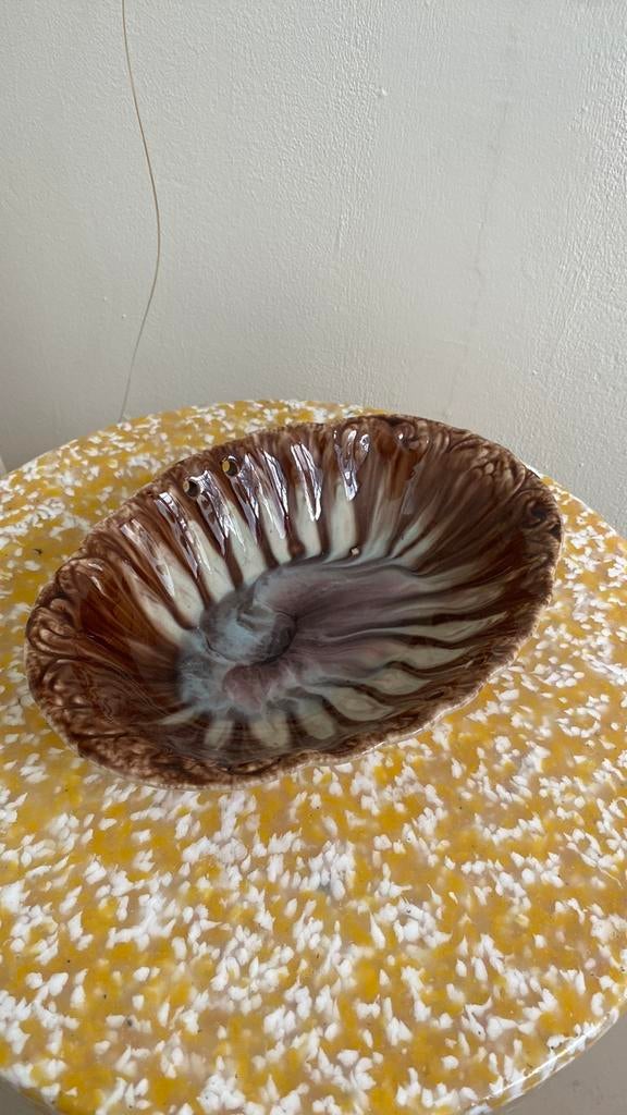 Vintage schaaltje antiek bruin retro bowl fruit keramiek, Antiek en Kunst, Ophalen of Verzenden