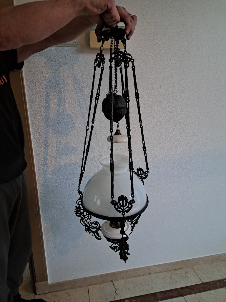 antieke olielamp, Antiek en Kunst, Antiek | Lampen, Ophalen