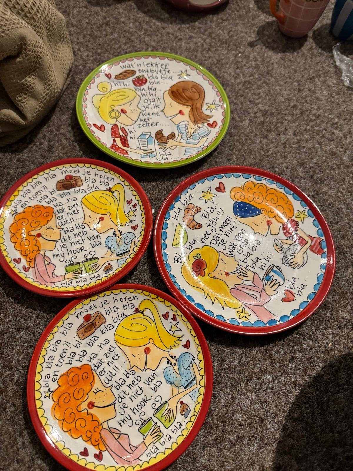 Blond Amsterdam Gebaksbordjes - Set van 4, Huis en Inrichting, Keuken | Servies, Gebruikt, Keramiek, Ophalen of Verzenden, Bord(en)