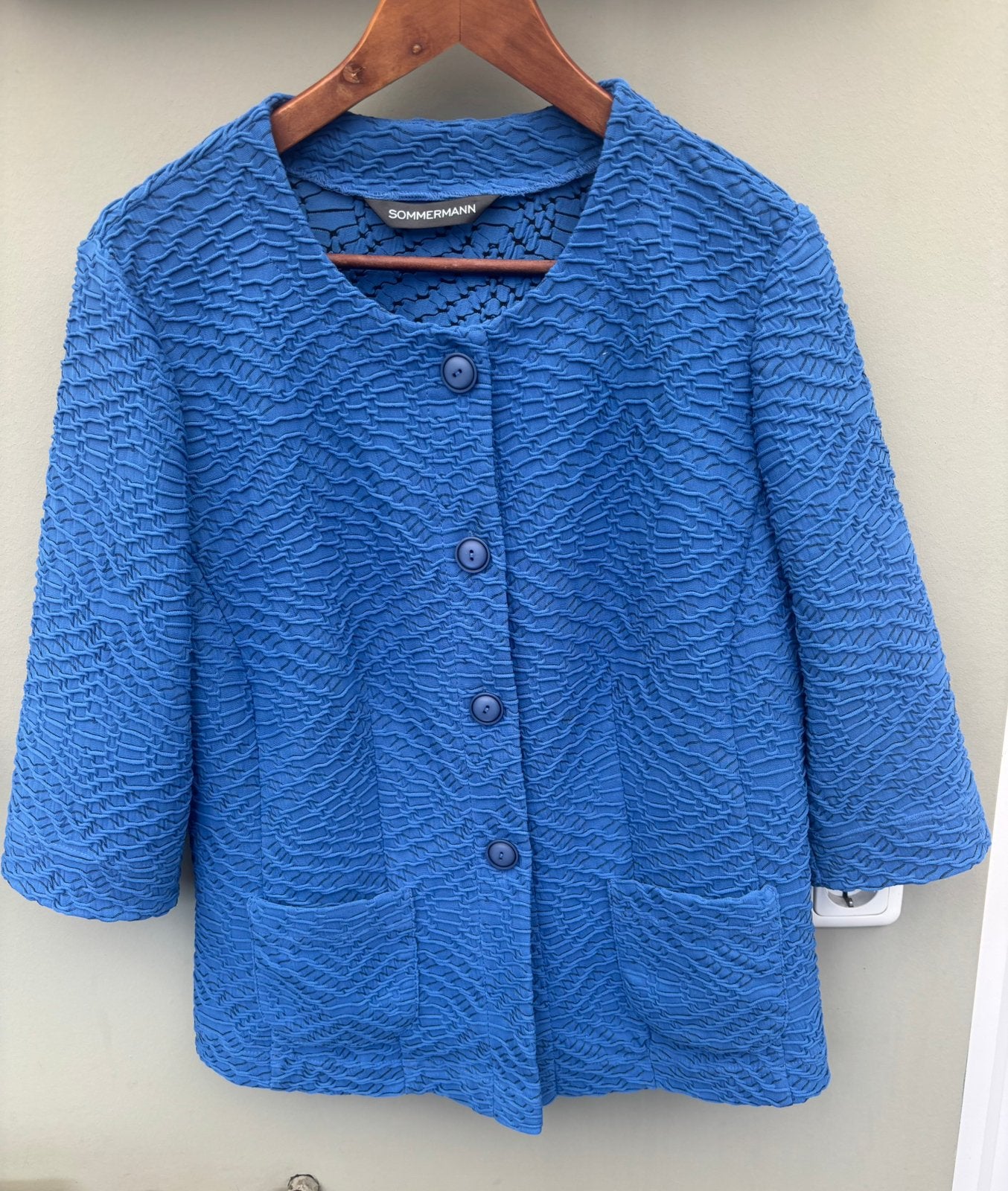 Overjasje, Blauw, Maat 42/44 (L), Ophalen of Verzenden, Zo goed als nieuw