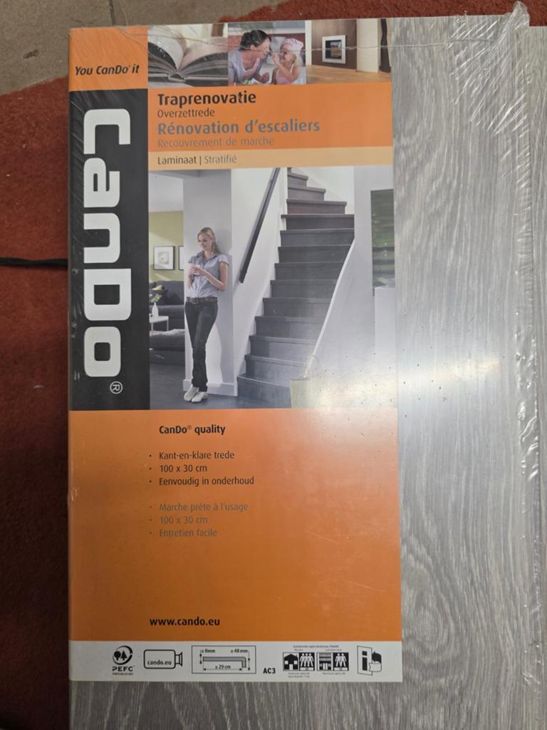 6x CanDo Traprenovatie Overzettrede 100x30cm, 8mm dik, Ophalen, Nieuw, Trap, Minder dan 2 meter