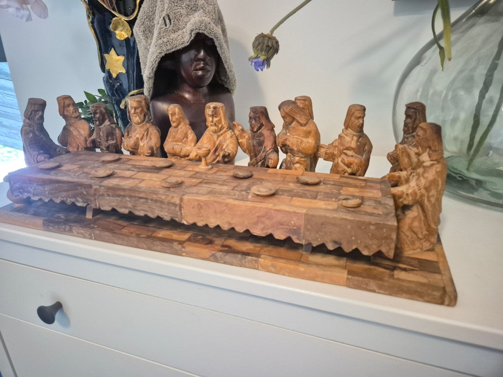 Houten beeld 'Het Laatste Avondmaal', Ophalen of Verzenden