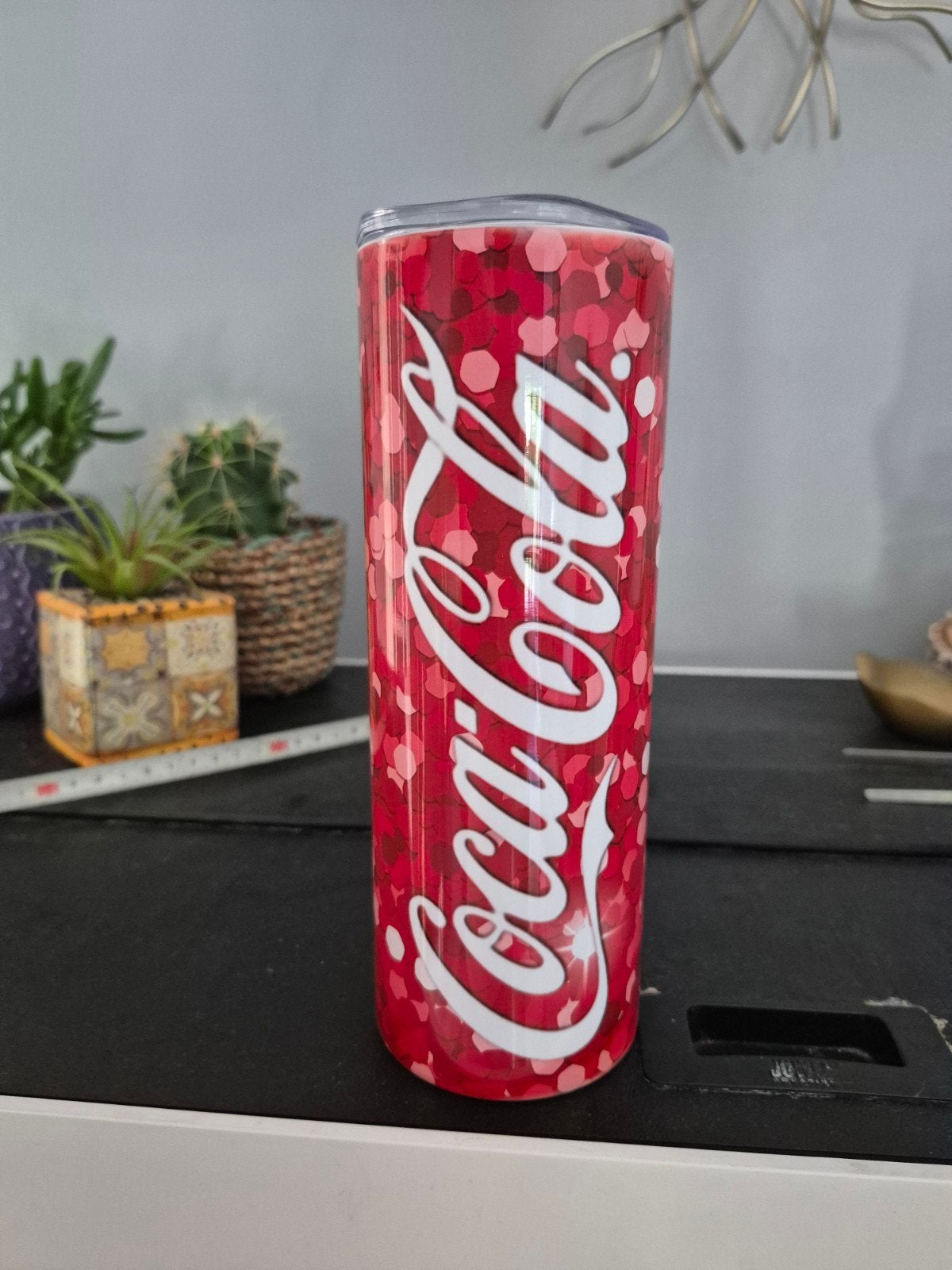 RVS Tumbler met Coca-Cola design en rietje, Overige typen, Nieuw, Ophalen of Verzenden, Metaal
