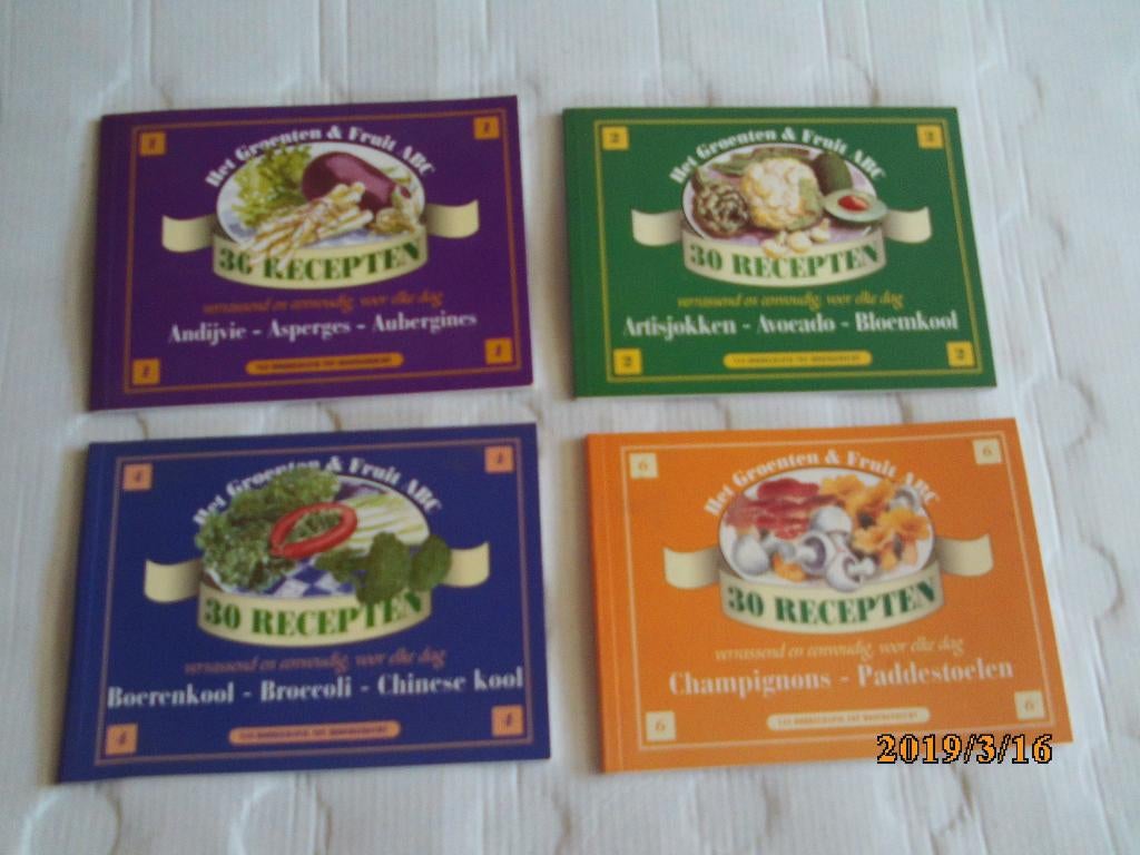 4 kookboekjes het groenten & fruit abc, Ophalen of Verzenden, Gelezen, Nederland en België