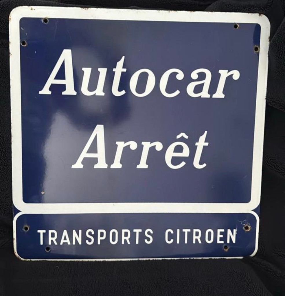 Citroen transports emaille reclamebord ca 50 x 50 cm 1970, Reclamebord, ., Ophalen of Verzenden, Zo goed als nieuw