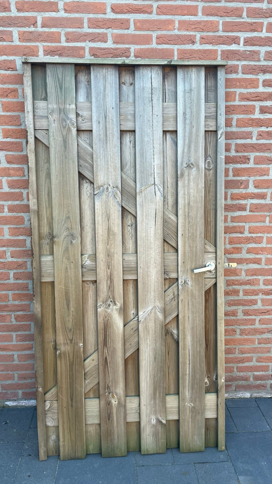 Schuttingdeur 100x200cm incl. hang- en sluitwerk, geïmpregne, Tuin en Terras, Ophalen, Gebruikt, Hout