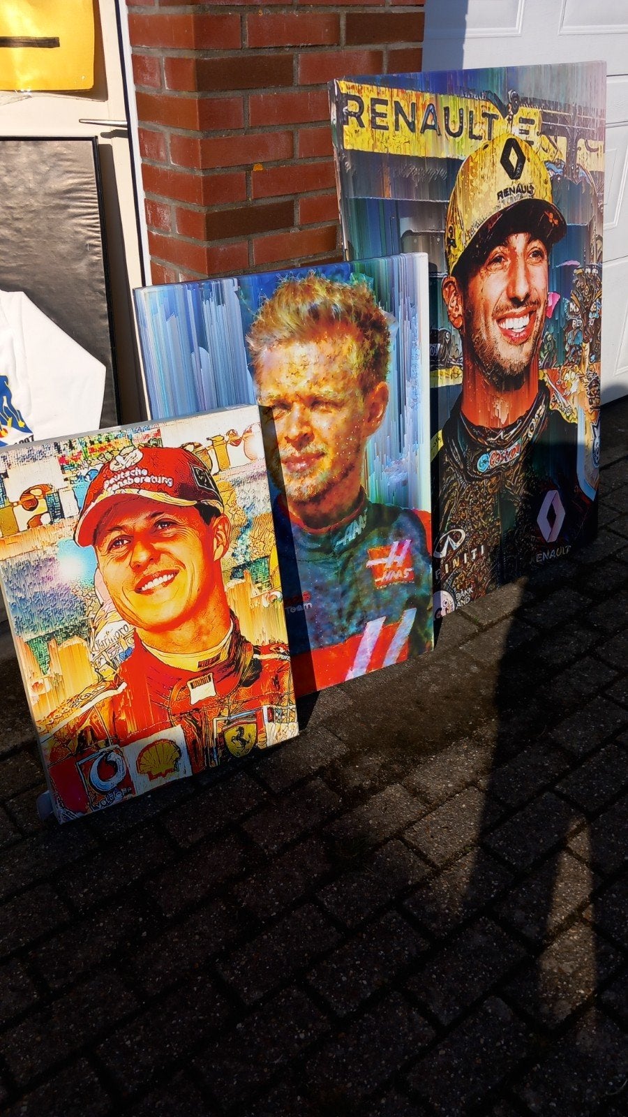 Formule 1 Coureur Portretten - Schumacher, Ricciardo, Magnus, Ophalen, Hout, Op houten frame, Print