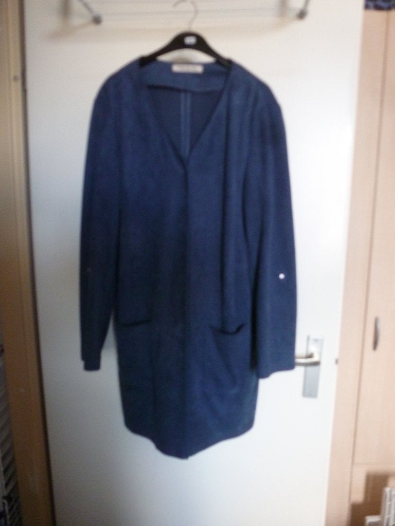 VEST JAS betty barclay SPIJKERBLAUW SUEDINE 44 -GRATIS zend, Verzenden, Nieuw, Maat 42/44 (L), Blauw
