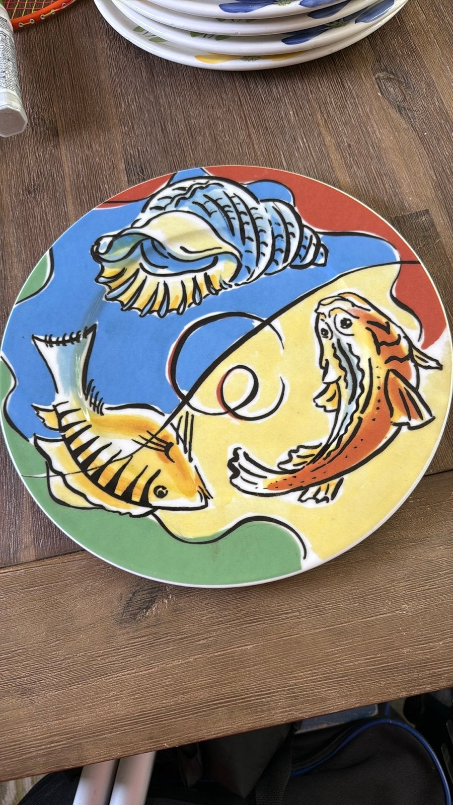 Set van 4 Villeroy & Boch vis/pizzaborden (Michel Rostang), Villeroy & Boch, Vintage, Ophalen of Verzenden, Zo goed als nieuw