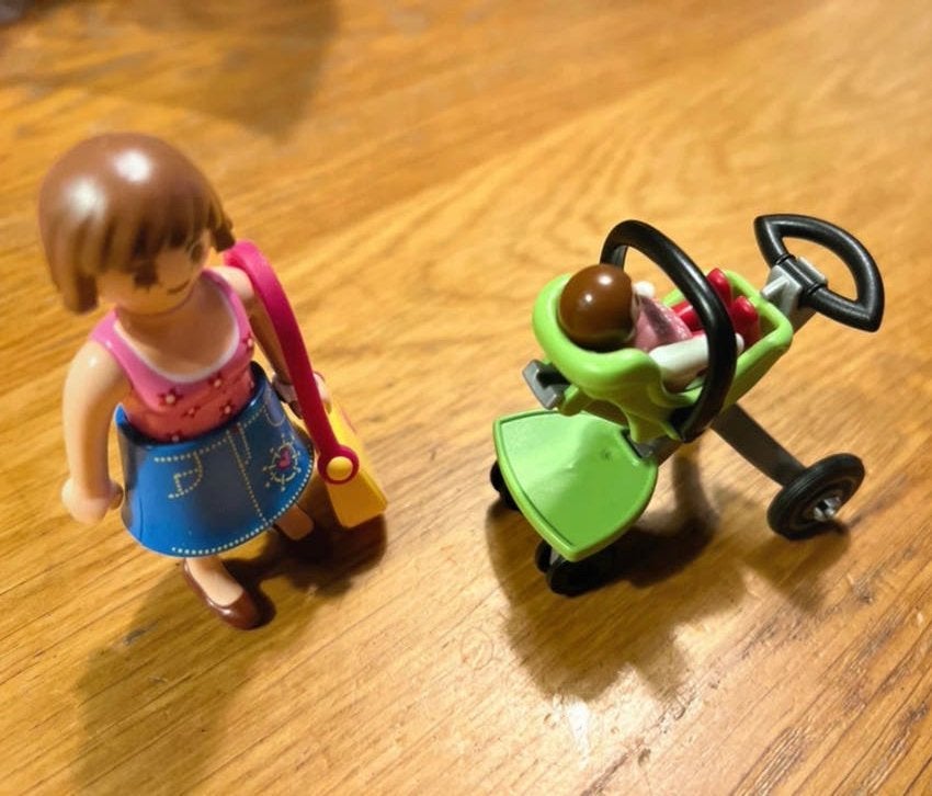 Playmobil moeder met baby in kinderwagen 5491, Ophalen of Verzenden, Gebruikt, Jongen of Meisje