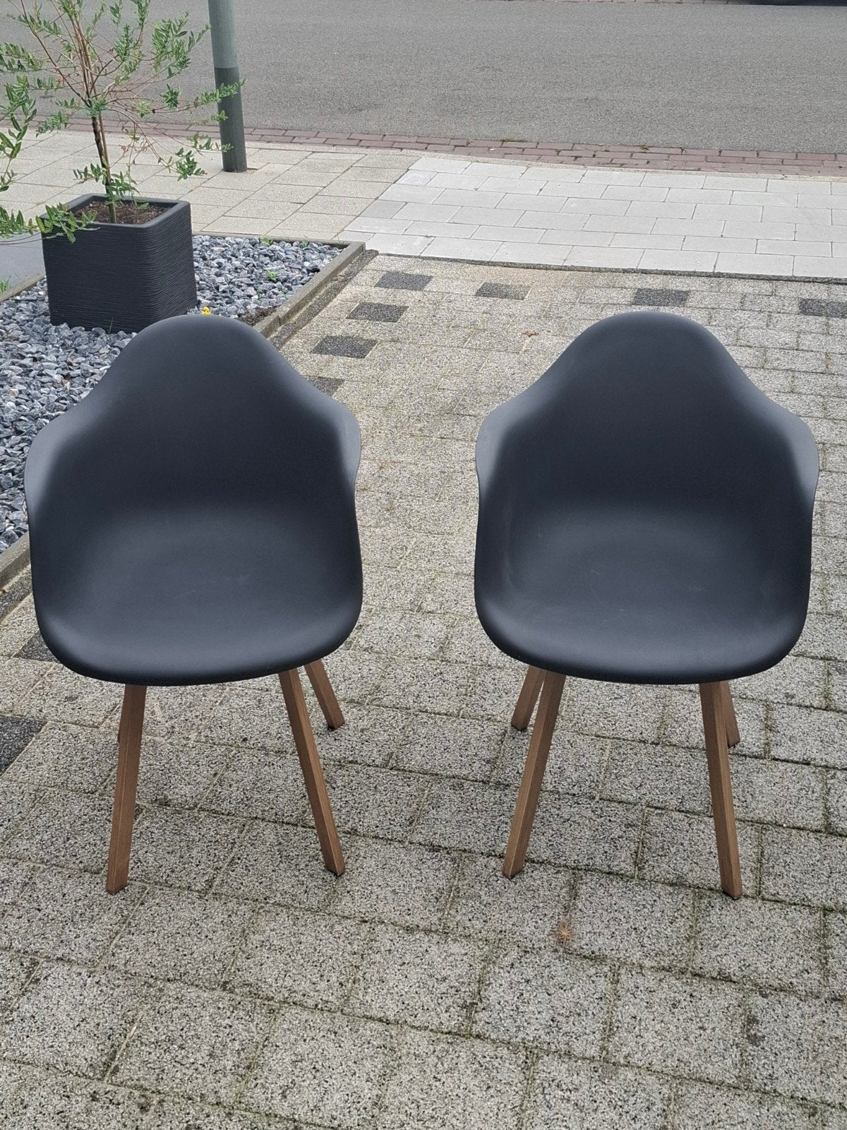 6 kuipstoelen met metalen voet altijd binnen gestaan, Tuin en Terras, Ophalen, Kunststof