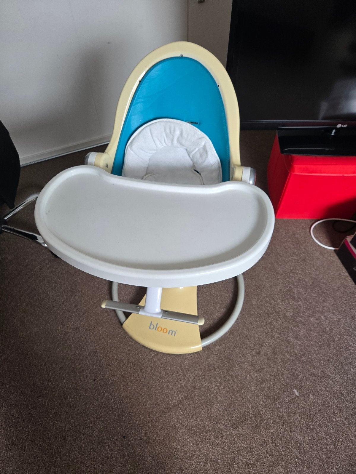 Bloom Fresco Chrome kinderstoel met eetblad, Kinderen en Baby's, Kinderstoelen, Ophalen of Verzenden, Gebruikt, Overige typen