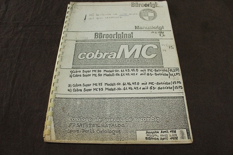 Puch Cobra MC 50 MC75 1978 parts catalogue 11,5 & 14 PK, Ophalen of Verzenden