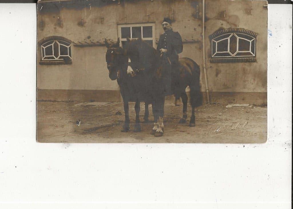 Monster Militair te paard ingekwartierd Hotel Overheijde1eWO, Ophalen of Verzenden, Voor 1920, Ongelopen, Zuid-Holland