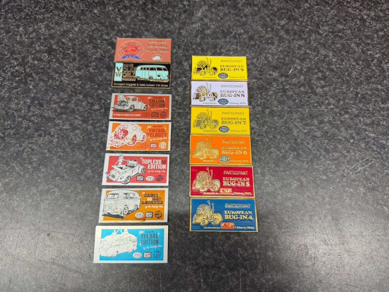 Volkswagen vw Kever T1 Spujlbus meeting badges tbv dashboard, Ophalen of Verzenden, Gebruikt, Auto's